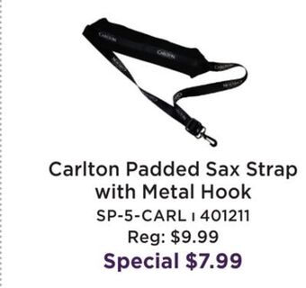 Long & McQuade Padded sax strap w/metal hook offer