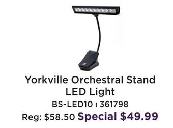 Long & McQuade Yorkville orchestral music stand led light offer