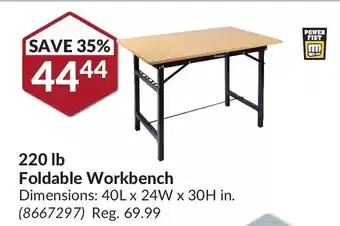 Princess Auto Powerfist 220 lb foldable workbench offer
