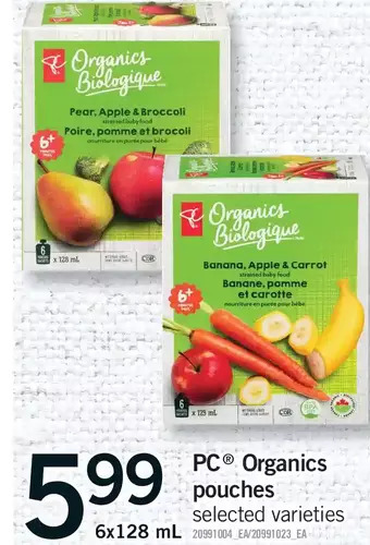 Fortinos Pc organics pouches offer