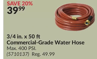 Princess Auto 3/4 in. x 50 ft commercial-grade water hose offer