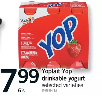 Fortinos Yoplait yop drinkable yogurt offer