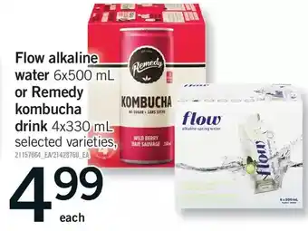Fortinos Flow alkaline water or remedy kombucha drink offer