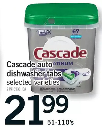Fortinos Cascade auto dishwasher tabs offer