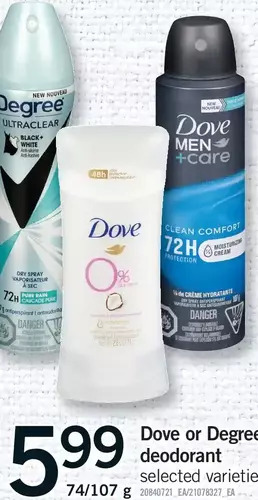 Fortinos Dove or degree deodorant offer