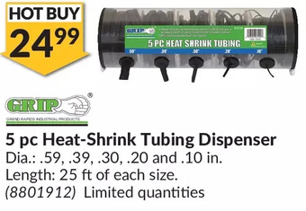 Princess Auto 5 pc heat-shrink tubing dispenser offer