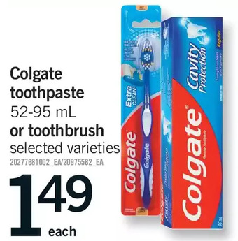 Fortinos Colgate toothpaste or toothbrush offer