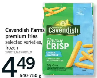 Fortinos Cavendish farms premium fries offer