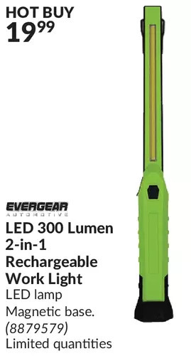 Princess Auto Evergear led 300 lumen 2-in-1 rechargeable work light offer