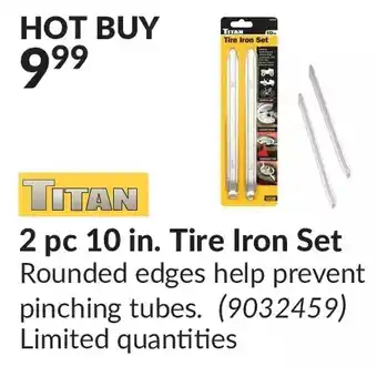 Princess Auto Titan 2 pc 10 in. tire iron set offer