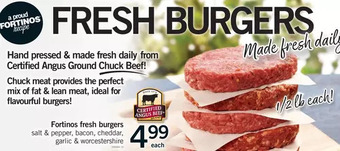 Fortinos Fortinos fresh burgers offer