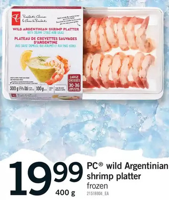 Fortinos Pc wild argentinian shrimp platter offer