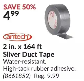 Princess Auto Cantech 2 in. x 164 ft silver duct tape offer