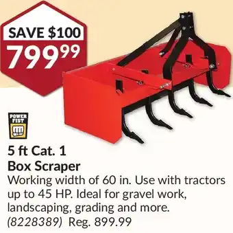 Princess Auto Power fist 5 ft cat. 1 box scraper offer