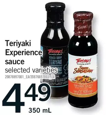 Fortinos Teriyaki experience sauce offer