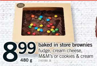 Fortinos Baked in store brownies offer