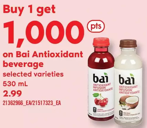 Fortinos Bai antioxidant beverage offer