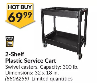Princess Auto 2-shelf plastic service cart offer