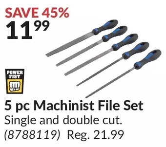 Princess Auto 5 pc machinist file set offer