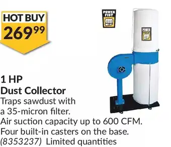 Princess Auto Powerfist 1 hp dust collector offer
