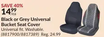 Princess Auto Black or grey universal bucket seat cover offer