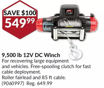 Princess Auto 9,500 lb 12v dc winch offer