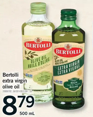 Fortinos Bertolli extra virgin olive oil offer