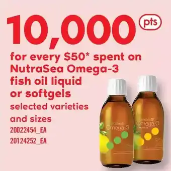 Fortinos Nutrasea omega-3 fish oil liuid or softgels offer