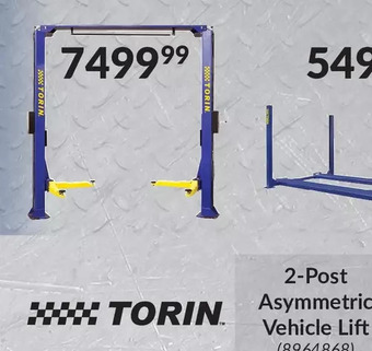 Princess Auto 2-post asymmetric vehicle lift offer