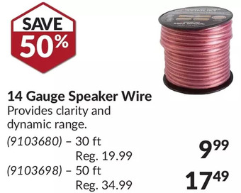 Princess Auto 14 gauge speaker wire offer