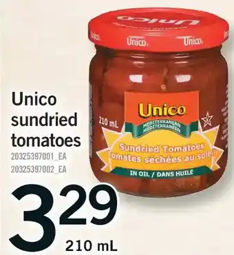 Fortinos Unico sundried tomatoes offer