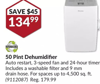 Princess Auto 50 pint dehumidifier offer