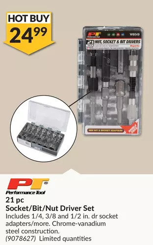Princess Auto Performance tool 21 pc socket/bit/nut driver set offer