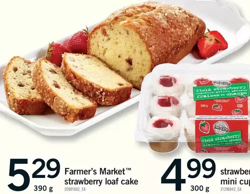 Fortinos Farmer's market strawberry loaf cake offer