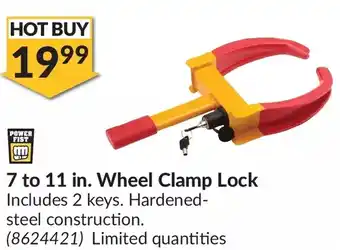 Princess Auto Power fist 7 to 11 in. wheel clamp lock offer