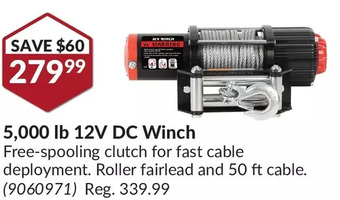 Princess Auto 5,000 lb 12v dc winch offer