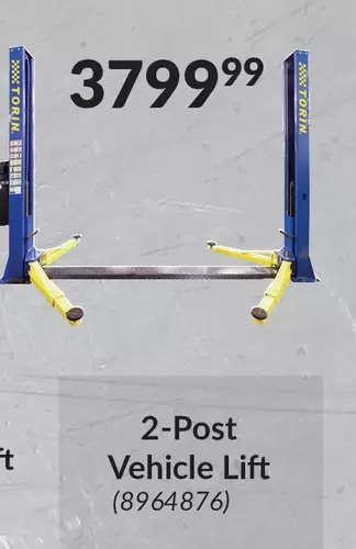 Princess Auto 2-post vehicle lift offer