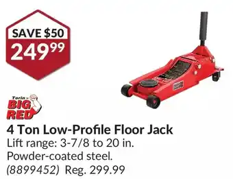 Princess Auto Torin big red 4 ton low-profile floor jack offer