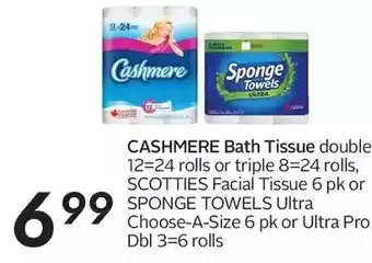 Sobeys Urban Fresh Cashmere bath tissue, scotties facial tissue or sponge towels ultra or ultra pro offer