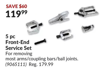Princess Auto 5 pc front-end service set offer
