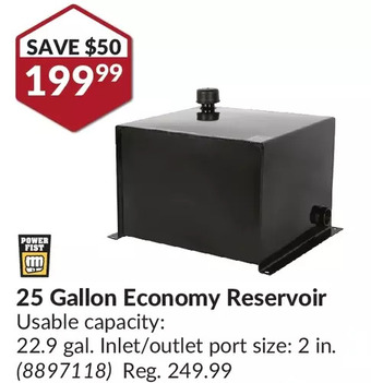 Princess Auto 25 gallon economy reservoir offer