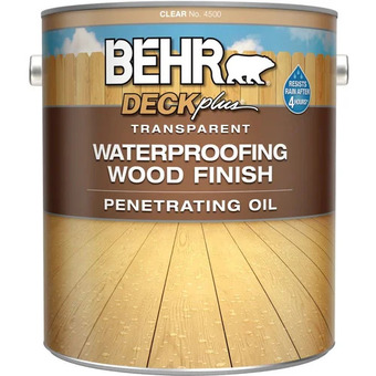 Home Depot Behr deckplus semitrans stain & sealer penetrating oil clear offer