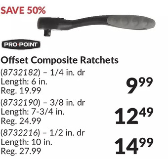 Princess Auto Pro-point offset composite ratchets offer