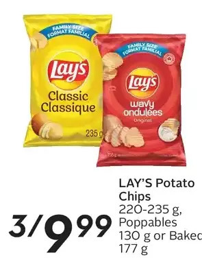 Sobeys Lay's potato chips, poppables or baked offer