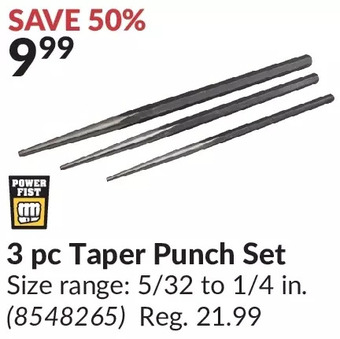 Princess Auto Power fist 3 pc taper punch set offer