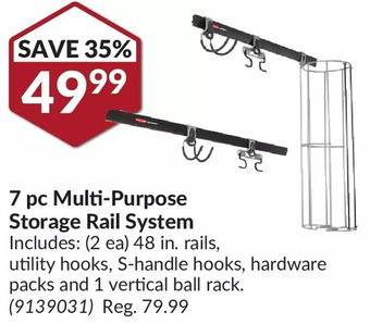 Princess Auto 7 pc multi-purpose storage rail system offer