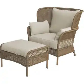 Home Depot 2-piece hampton bay pinecroft wicker conversation set offer