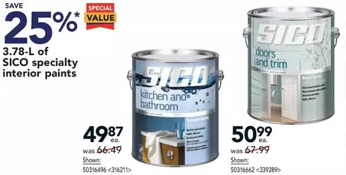 Lowe's Sico specialty interior paints offer