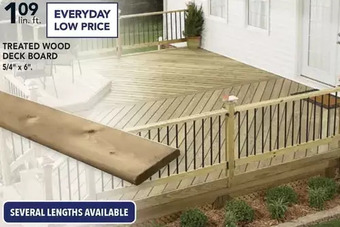 Lowe's Treated wood deck board offer