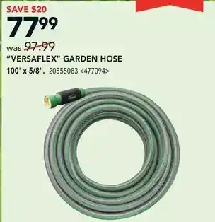 Lowe's Versaflex garden hose. 100' x 5/8 offer